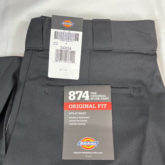 NWT Dickies Men's Original Fit 874 Work Pants Size 34x34 Black - Picture 2 of 6